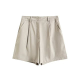 Fongt Summer Leisure Vest Set Linen-Blend Loose Vest + Shorts Set Women K27788