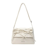 Aesthetic Bow Solid Color Leather Shoulder Bag-Outfit