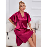 Fongt Women's Pajamas Summer Advanced Thin Ice Silk Home Clothing Sexy Sleeping Dress OZON-Outfit