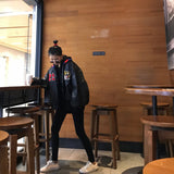 Bomber Embroidered Tiger Varsity Jacket-Outfit