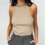 Knitted Y2k O Neck Off Shoulder Sexy Crop Women Pullovers Tube Tank Tops 2021 Summer Female Fashion Basic Corset