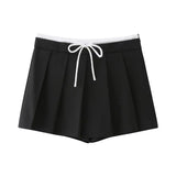 New Spring Style Trousers Waist Detail Decoration Lace-Up Skirt 160802-Outfit