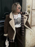 Fongt Women's Fashion For Autumn And Winter 2025 Loose Warm Retro Lamb Wool Coat D79245