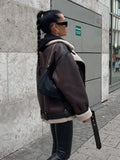 Faux Fur Double-sided Zipper Jacket-Outfit