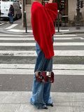 Casual Solid Color Knit Sweater 2024 Fashion Female Autumn / Winter Long Sleeve Jumper-Outfit
