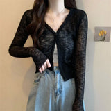 Long-Sleeved Air-Conditioning Shirt Sunscreen Shawl Shawl Short Outer Light And Thin Knitted Cardigan Breathable Comfortable
