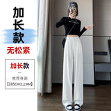 High Sense Suit Pants Female Spring And Summer High Waist Down Small Thin Black Straight Pants Narrow Version Wide Leg Pants-Outfit