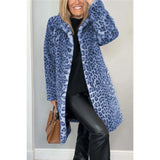 Fongt 2025 Fashion Leopard-Print Warm Plush Long Coat