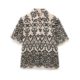 Summer Color Embroidered Shirt 2731088 Embroidered Shorts 2731086-Outfit