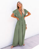 Summer Sun Protective Double-breasted Drawstring Dress