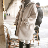 Padded Wool Blend Hooded Long Coat-Outfit