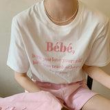 Fongt Korean Chic Summer New Embroidery Stereo Letter Casual Simple Age Reduction Round Collar Short Sleeve Versatile T-Shirt-Outfit