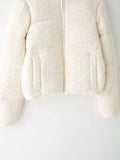 Cabel Knit Puffer Crop Jacket-Outfit