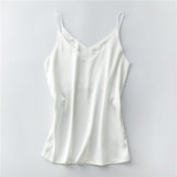 Summer Solid Sleeveless Crop Casual Camis Tank Tops Ladies V-Neck Female Vest Women Imitation Silk