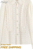 Shirts Women Lace Designed Leisure Solid Gentle Vintage French Style Elegant Office Ladies Fashion