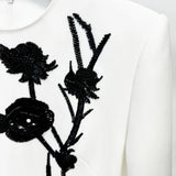 Fongt Early Autumn New Star Fashion Heavy Industry Three-Dimensional Flowers Nails Long Sleeve Dress