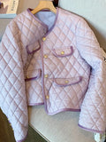 2023 Small Fragrance Lightweight Cotton Padded Jackets Women Autumn Vintage Quilted Coat Warm Praka Female Short