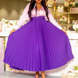High Waist Pleated Long Skirt With Belt-Outfit