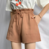Fongt Suit Shorts Female Large-Size Korean Version Of Loose 2023 New Summer High-Waisted A-Leg Broad Leg