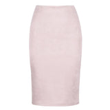 Fongt Skirt Solid Color Split Deer Skin Velvet Skirt High Purse Hip Thin Versatile Skirt-Outfit
