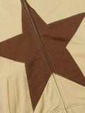 Star Zip Up Oversized Hoodie-Outfit