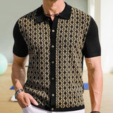 Fongt Men's Summer Ice Shuang Silk Short-Sleeved Knitted T-Shirt Clip Jack T-Shirt Polo Shirt