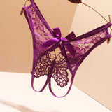 Fongt Sexy Lace Transparent Bow Open Free Off Hot Water-Soluble Flowers 2025 New Summer Trousers