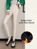 Women's PU Leggings Push Up Fitness Slim Tights Female Sport Pencil Pants High Waist Warm Faux Leather Leggings for Women-Outfit