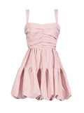 Fongt New Fashion Design Pendant Balloon Penetted Lotus Edge Slings Short Dress Dress