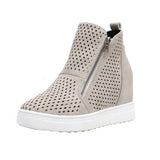 Wedge Sneaker Vulcanize Shoes Fashion Zip Leopard Increase Within Zapatos De Mujer New Fashion for