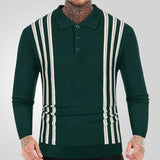 Fongt Men's Spring New Knitted Jersey Men's Casual Business Long-Sleeved Polo Shirt