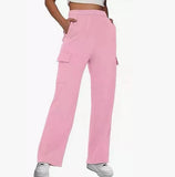Fongt New Long Loose Trousers Leisure Sports High-Waist Trousers Show Skinny Straight Broad-Legged Trousers Women