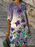 Elegant Floral Print Dress 703-1-Outfit