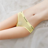 Fongt Sexy Transparent Yarn Fashion English Letter Day Single Breathable Temptation Scarless Thong Trousers 5009