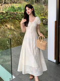 Fongt Xixi 13 Line 2025 Summer New Temperament Embroidered High-Waisted Dress Dress Women 88255