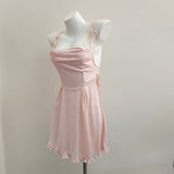 Fongt Sexy Pajamas Pure Lust Women 2025 New Summer High-End Sling Collar Large-Size Sling Chest Pad Ice Silk Berth Skirt