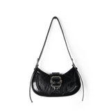 Buckled Strap Pu Leather Shoulder Bag-Outfit