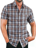 Fongt Lattice Men's Shirt 2025 New Wish Short Sleeve Cardigan Station European Code