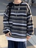 Men's Pocket Striped Knit Sweater-Outfit