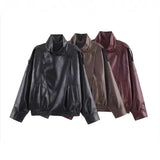 Fongt Women's Explosive Fashion Leather Jacket Jacket