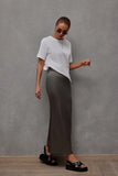 Spring And Summer New Imitation Silk Skirt Satin Skirt Women's Casual T-Bag Hip Skirt-Outfit