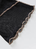 Mesh Long Sleeve Crop Blouse-Outfit