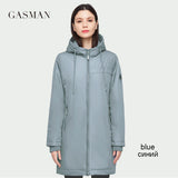 Fashion brand blue warm autumn women's jacket Long hooded jacket for women coat solid cotton Female windproof down
