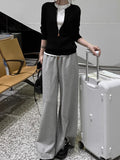 Fongt Niche Thin Temperament Zipper Loose Knitted Jersey Spring And Autumn Black Coat Woman