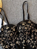 Vintage Lace Embroidery Bustier-Outfit