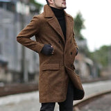 Fongt Winter New Ebay Double-Dled Middle-Long Men's Collar Hairs And Wind Coat Wish