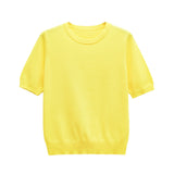 Fongt Homemade New Women's Classic Flat Needle Short Sleeve Basic Knit 8851001