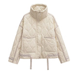 Fongt Women's Explosive Standing Water Corrugated Cotton Clothes Cuffs Loose Coat