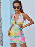 Out Girl Printed V-neck Ring