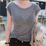 High Quality Plain T Shirt Women Cotton High Elastic Basic 2024 Summer Tops Short Sleeve Sexy Thin T-shirt See Through-Outfit